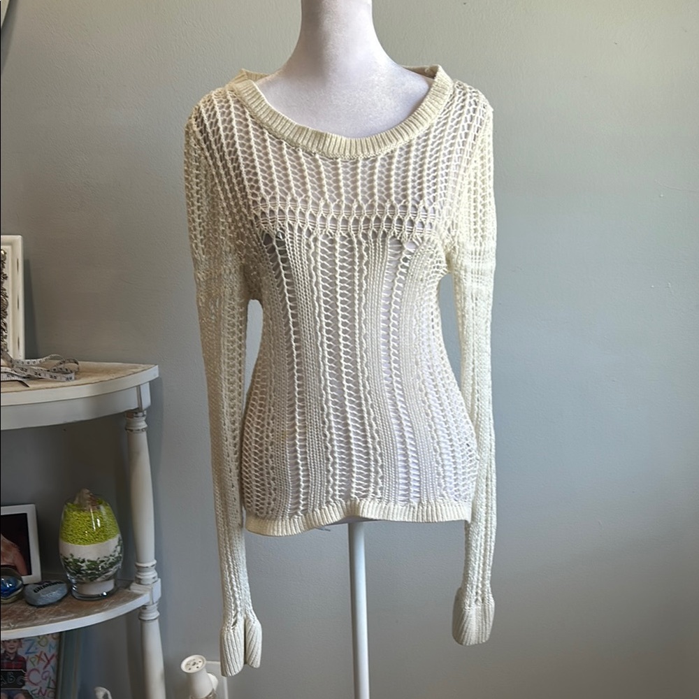 [BILLABONG] Cream Knit Women's Sweater - Size Medium